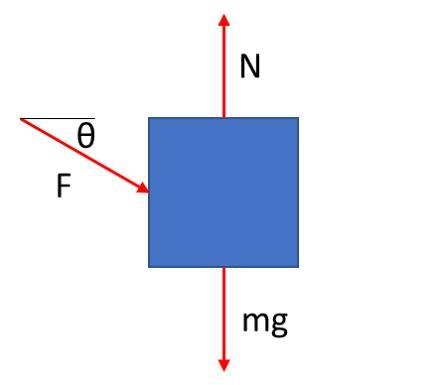 A student pushes on a 20.0 kg box with a force of 50 N at an angle of 30° below the-example-1