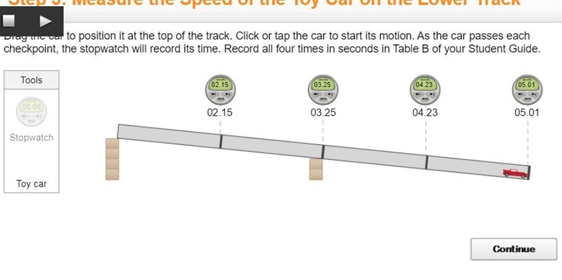 Calculate the average time it took the car to reach each checkpoint. Record the average-example-3