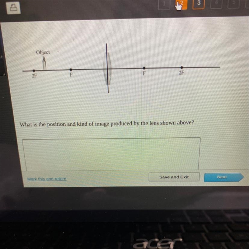 What is the position and kind of image produced by the lens shown above? Please helpp-example-1