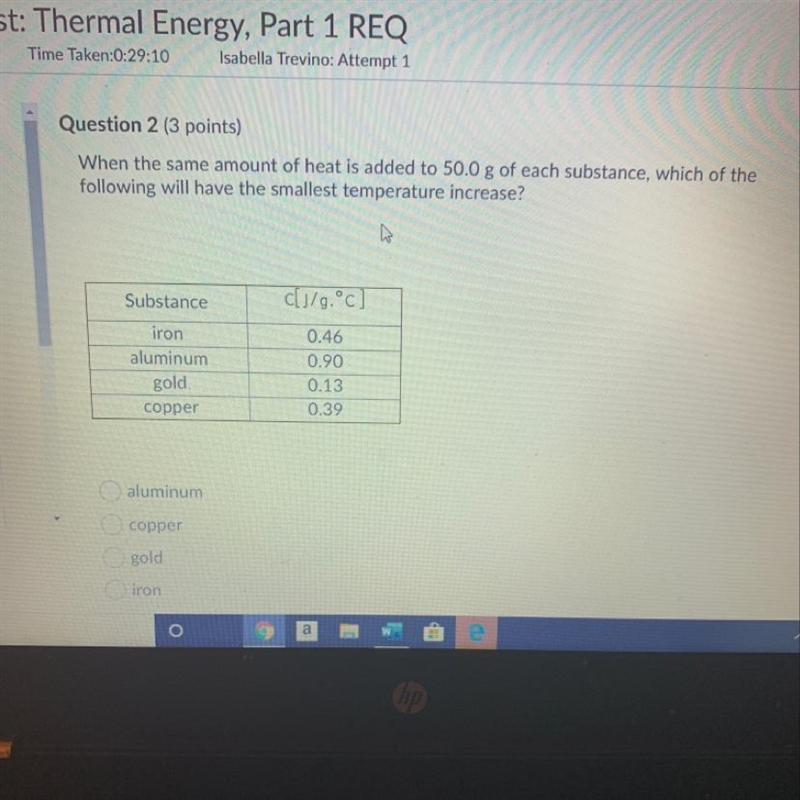 When the same amount of heat is added to 50.0 g of each substance, which of the following-example-1