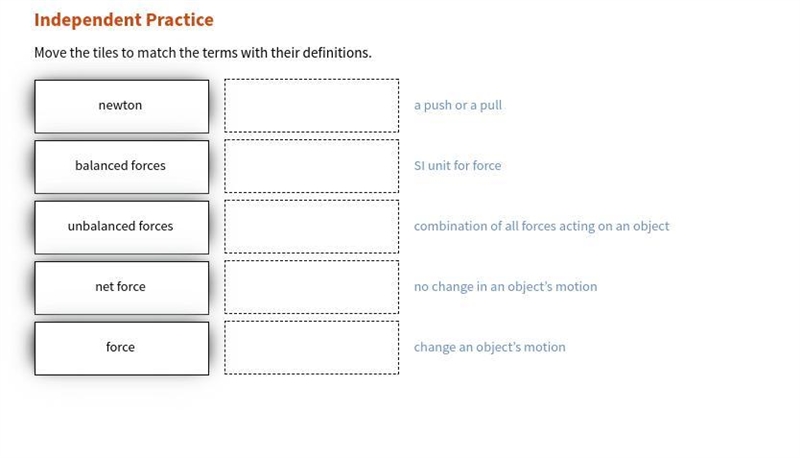 Move the tiles to match the terms with their definitions.-example-1