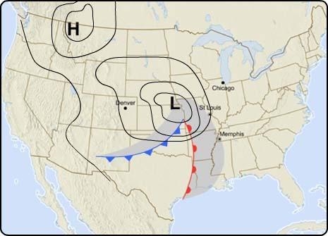 What do the lines making a circle around the low-pressure area indicate? areas of-example-1