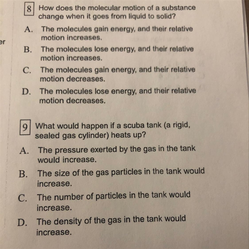 CAN SOMEONE PLEASE ANSWER NUMBER 8 AND 9 FOR ME WITH AN EXPLANATION HURRY I HAVE LIMITED-example-1