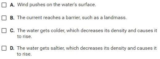 What are two factors that cause changes in the motion of surface currents like the-example-1