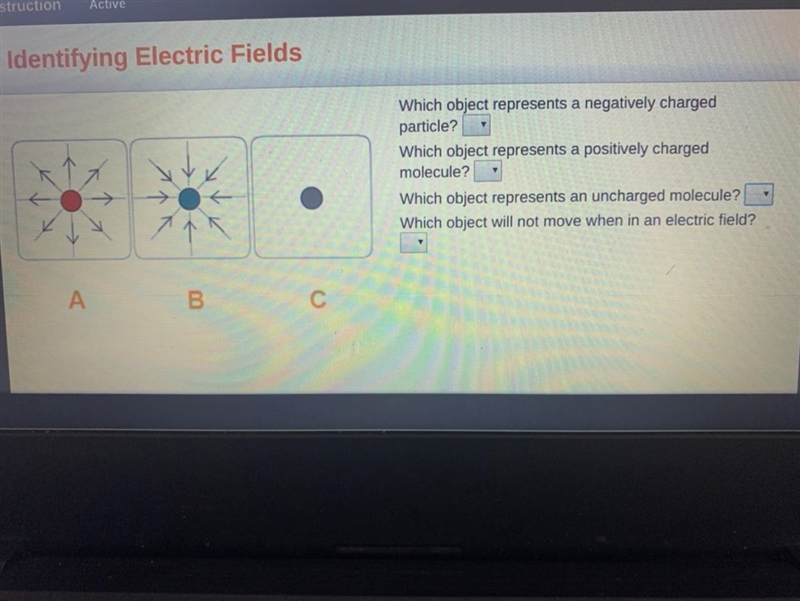 Which objects represents a negatively charged particle? which object represents a-example-1