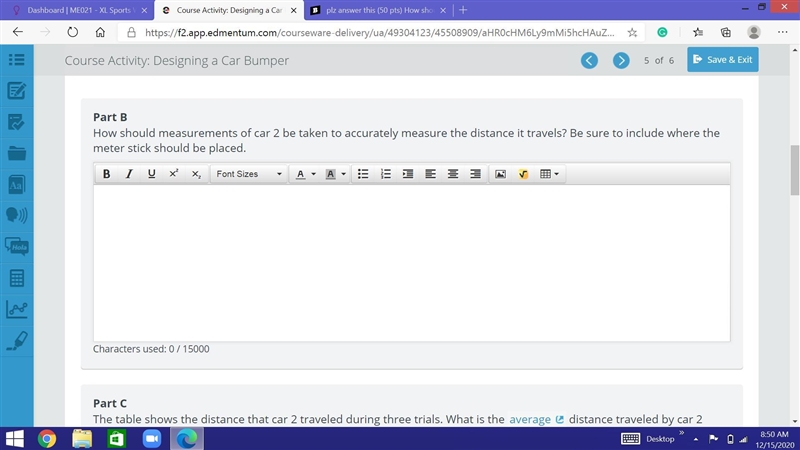 How should measurements of car 2 be taken to accurately measure the distance it travels-example-2