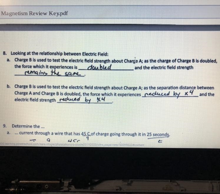 Based on these answers how can I determine when electric field strength is affected-example-1