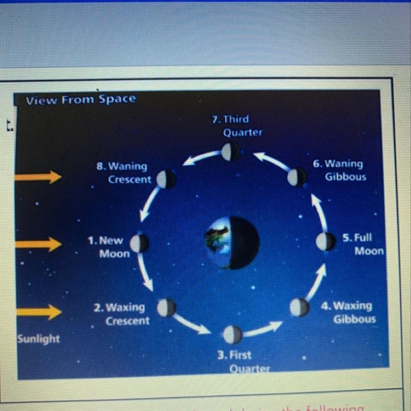 During what phases are the moon, Earth and sun aligned in a straight line?-example-1