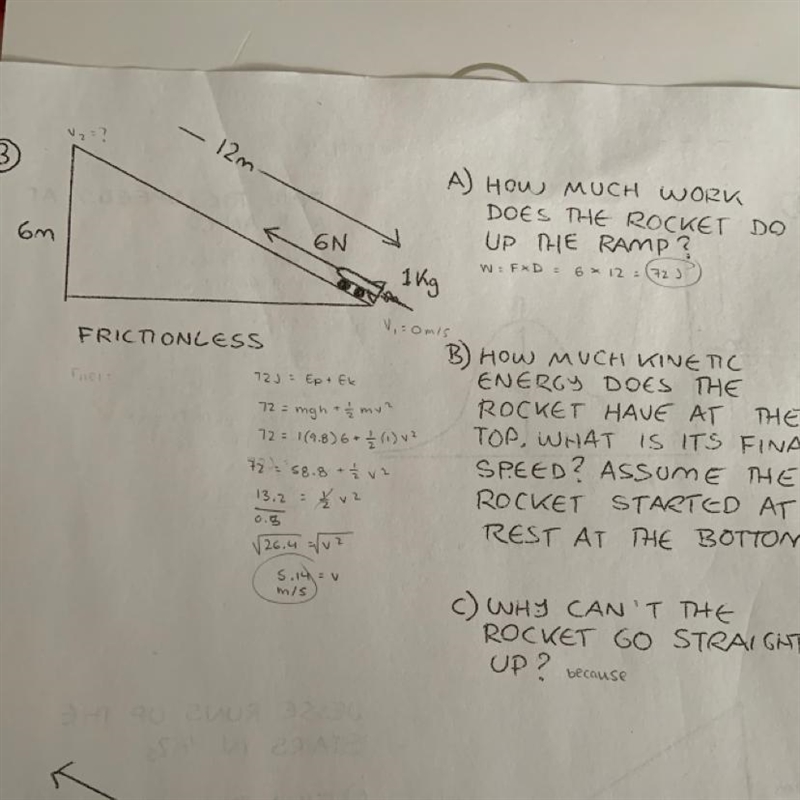 Why can’t the rocket go straight up? (question c)-example-1