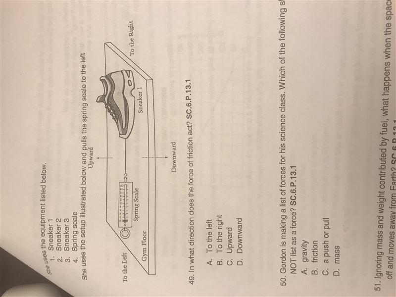 49. In what direction does the force of friction act?-example-1