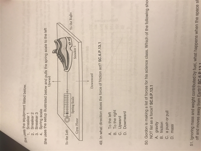 49. In what direction does the force of friction act?-example-1