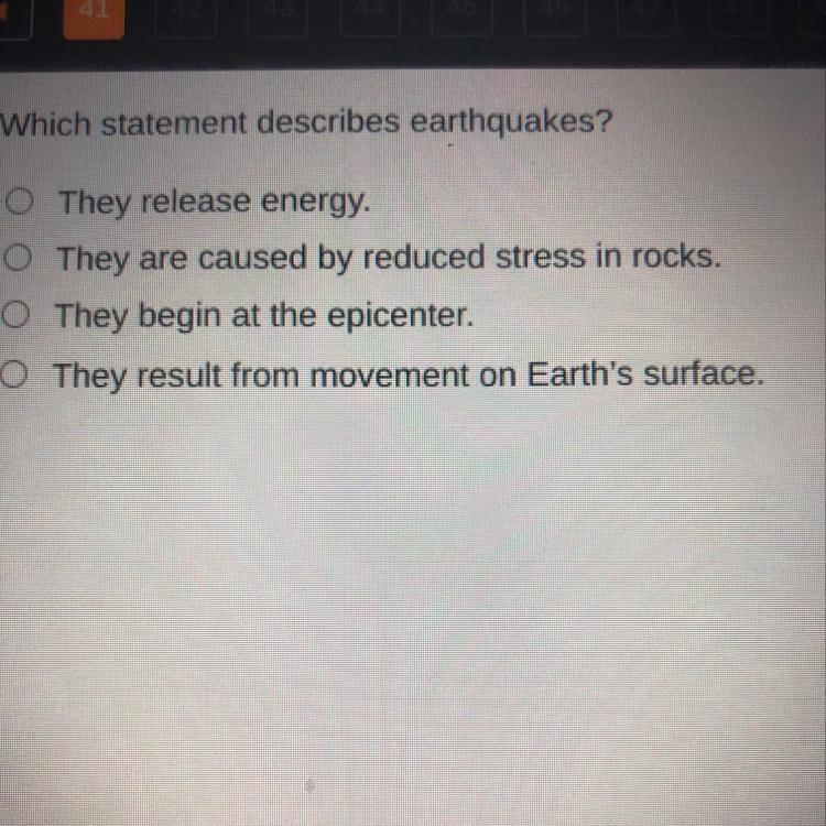 What statement describes earthquakes?-example-1