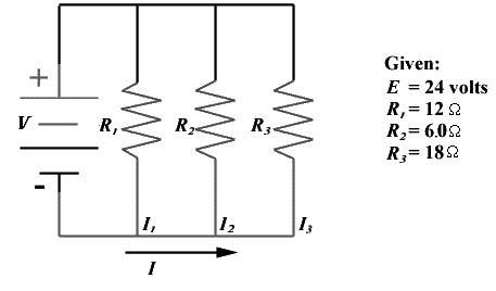 Solve the given parallel circuit by computing the desired quantities. I1 = amperes-example-1