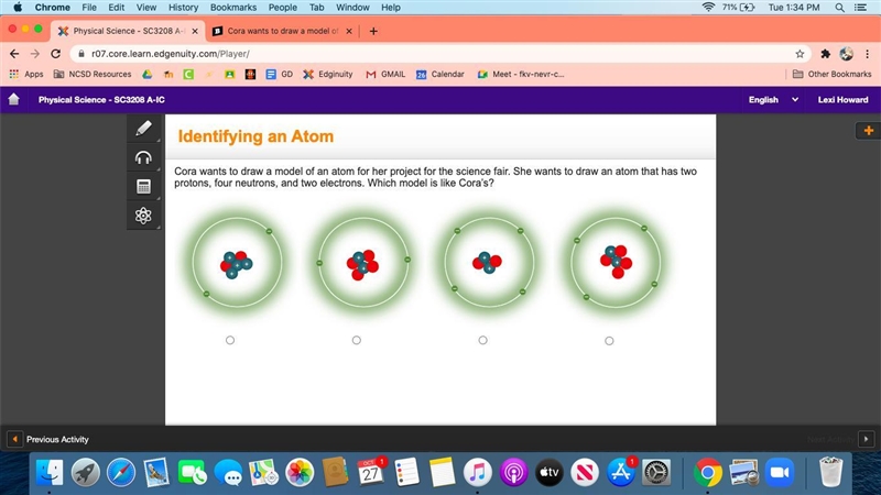 Cora wants to draw a model of an atom for her project for the science fair. She wants-example-1