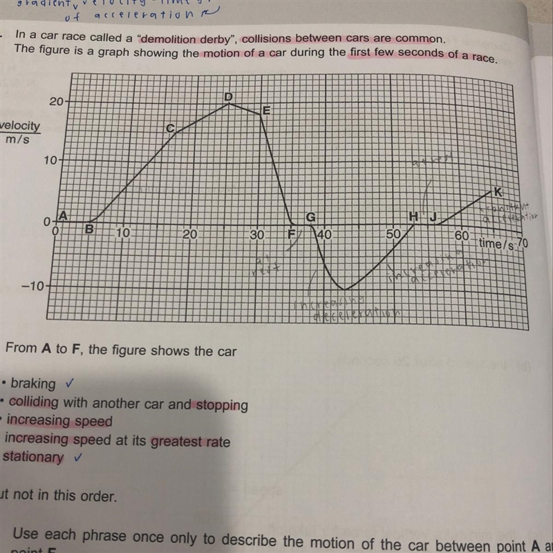 hello:) for part FG & HJ , there’s no acceleration so does it mean that the car-example-1