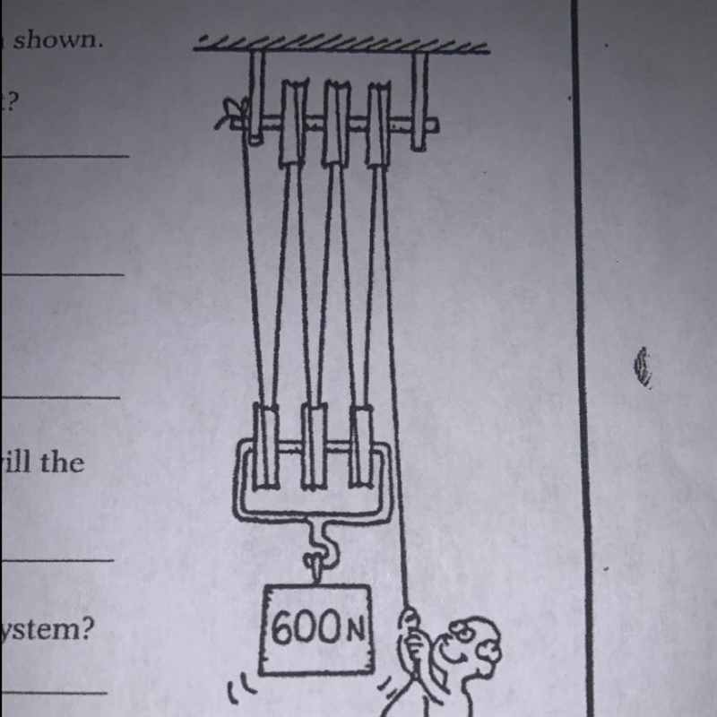 Please help due in a few hours! 90 points! A 600 N block is life’s by the friction-example-1