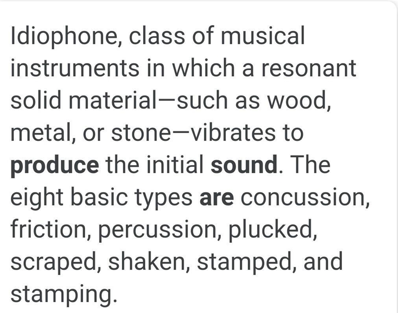 6. How does kalatok produced sound? A. Scraped together C. Strung together B. Plucked-example-1