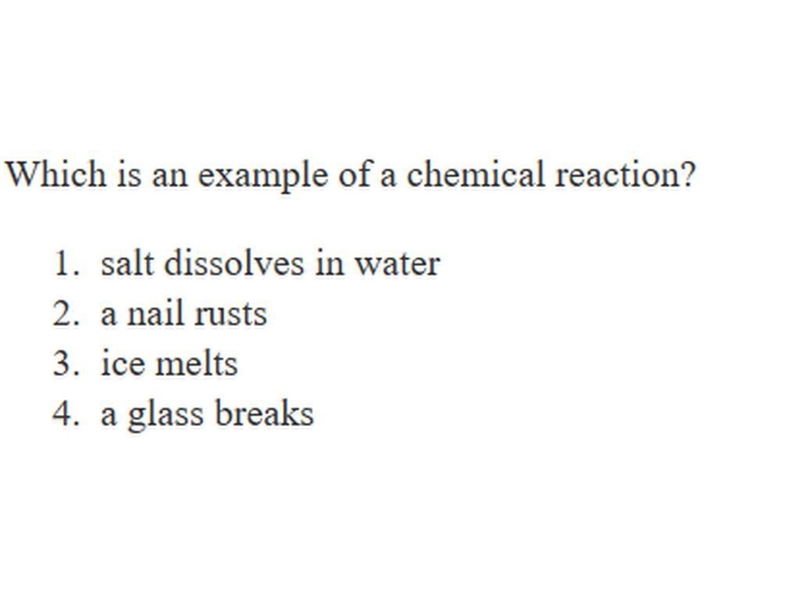 Which is an example of chemical reaction ?-example-1