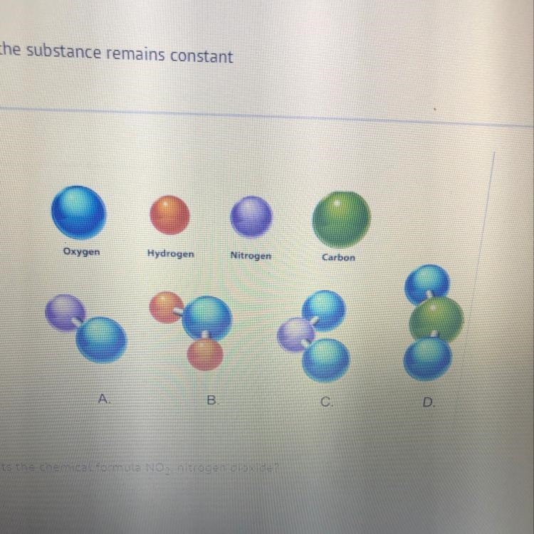 Which model represents the chemical formula NO,, nitrogen dioxide?-example-1