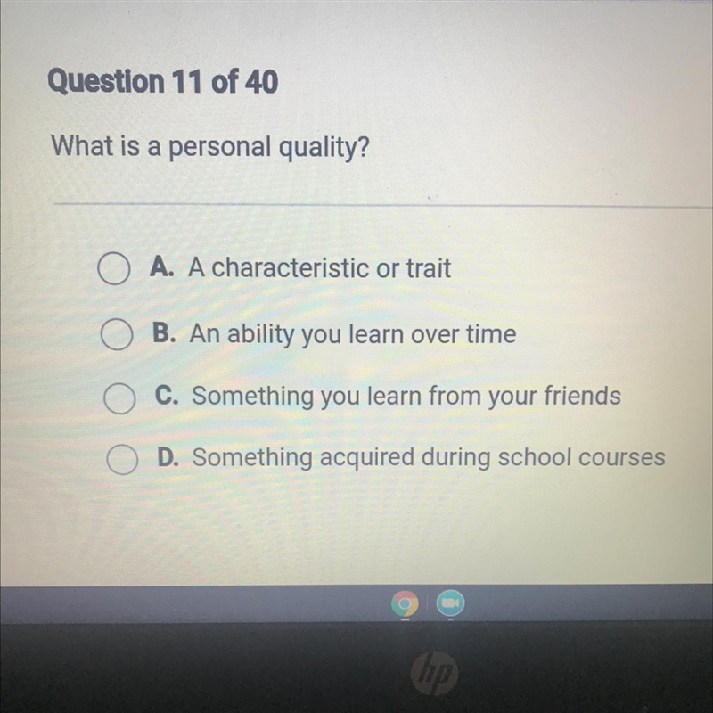 Please help! What is a personal quality?-example-1