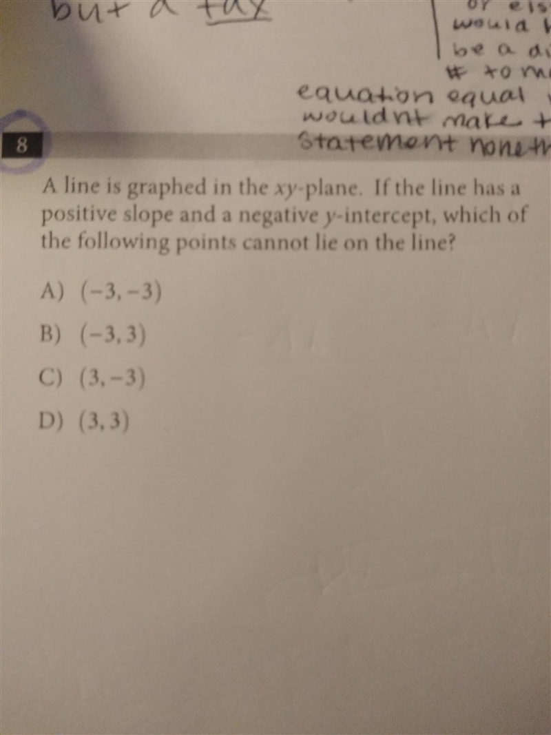 +27 points Positive slope/negative slope intercepts???? Answer: if x is negative then-example-1