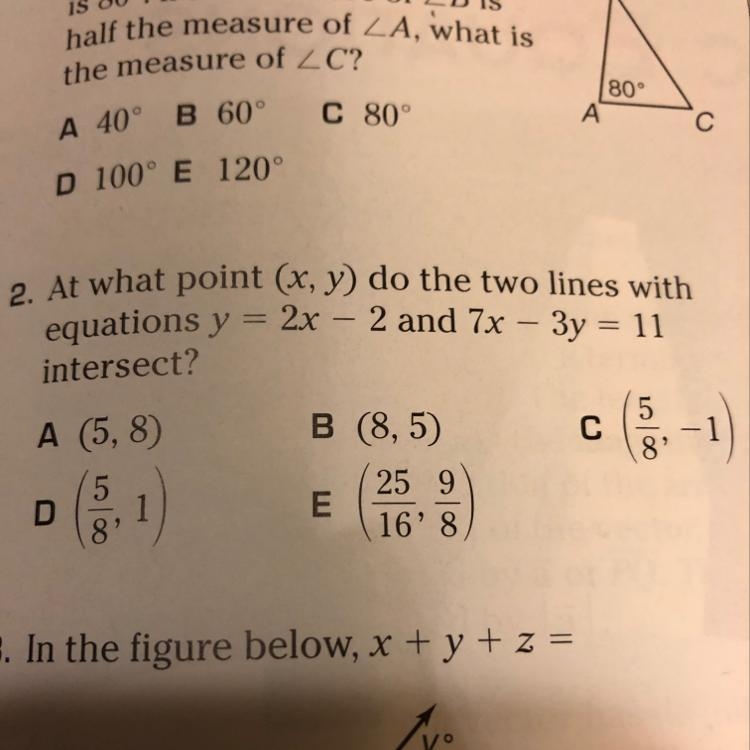 At what point (x,y) do the two lines with....-example-1