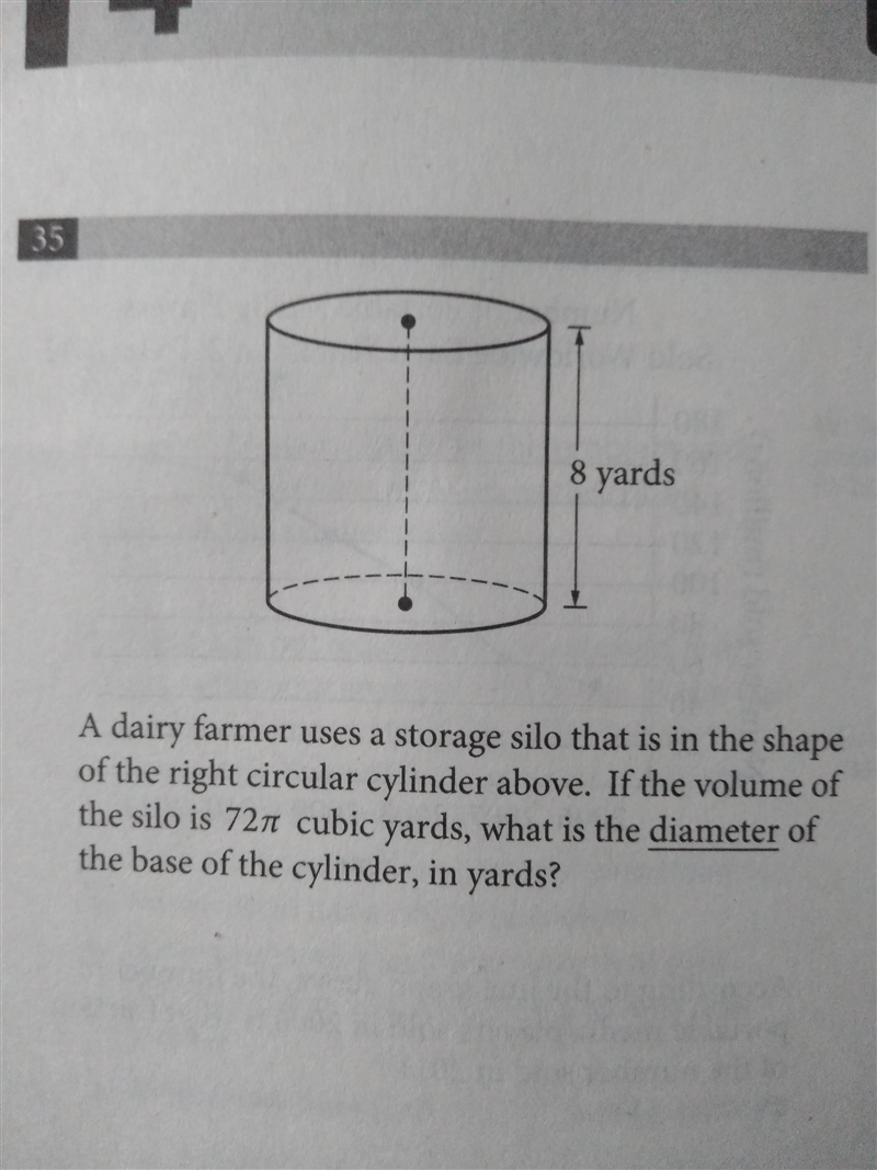 +23PTS! PDF Volume question -_- find diameter from the cylinder. I got 9 answer is-example-1