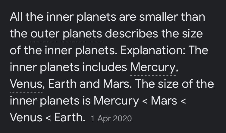 Which is a good statements describes the sizes of inner planets.-example-1