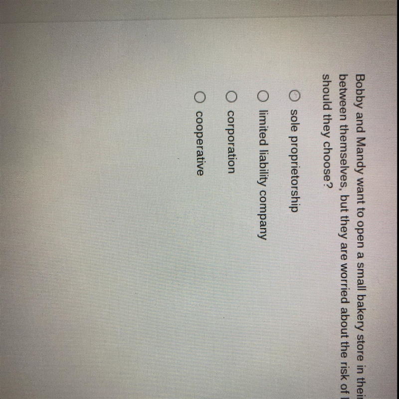 the question is : Bobby and Mandy want to open a small bakery store in their community-example-1