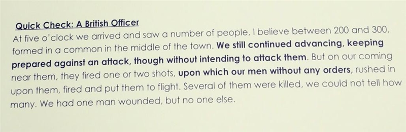 British Officer . Who does this witness say was responsible for the first shots being-example-1