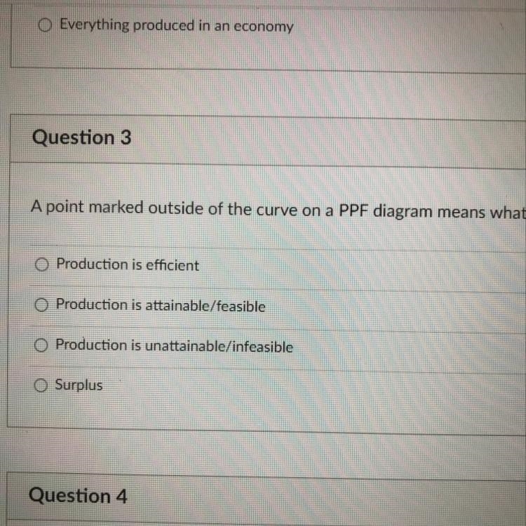 A point marked outside of the curve on a PPF diagram means what?-example-1