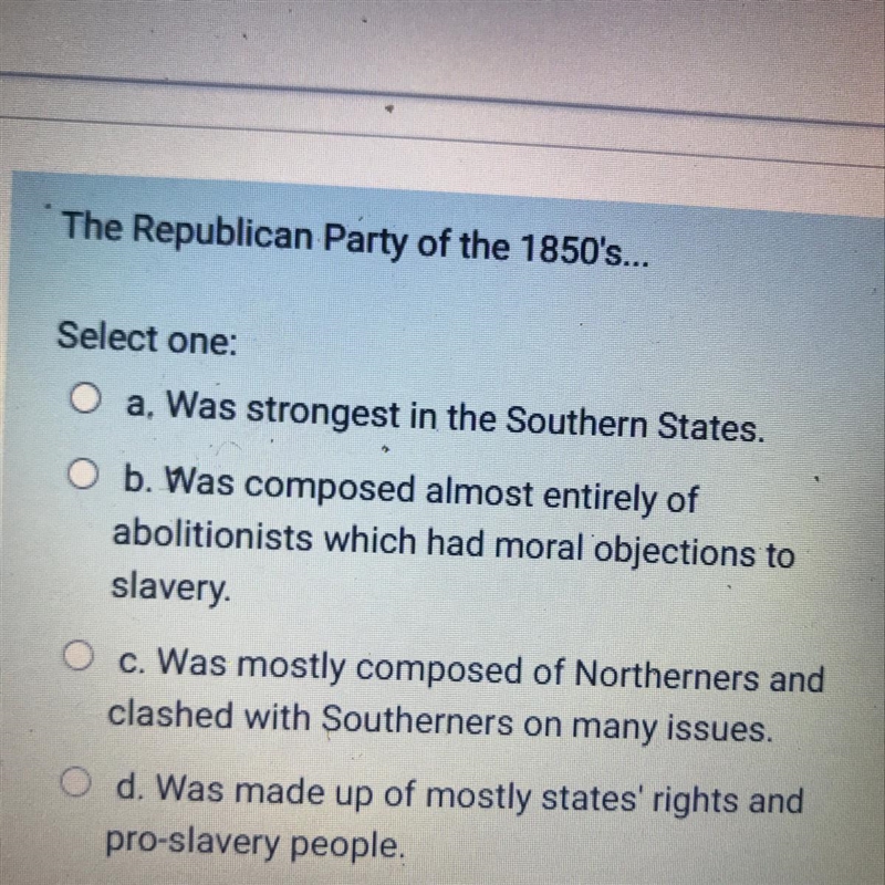 The Republican Party of the 1850's...-example-1