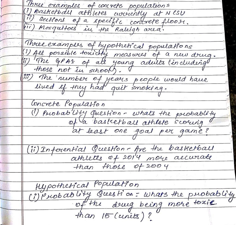 (a.) Give three different examples of concrete populations and three different examples-example-1