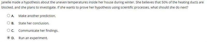 Select the correct answer. Janelle made a hypothesis about the uneven temperatures-example-1