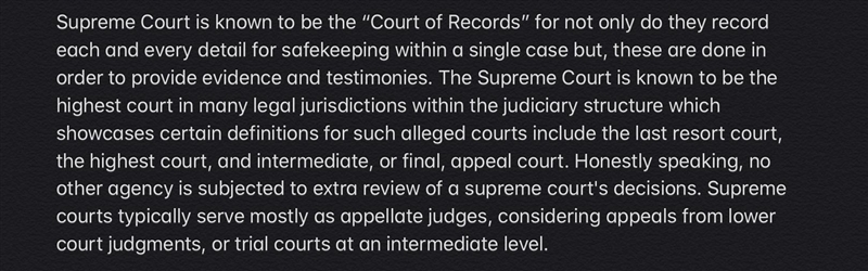 Why is the supreme court called the court of records? Please i need it A.S.A.P (With-example-1