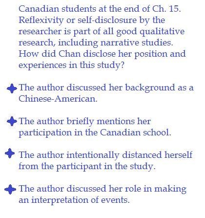 Canadian students at the end of Ch. 15. Reflexivity or self-disclosure by the researcher-example-1