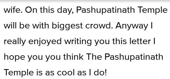 How to write a letter to a friend about Pashupatinath​-example-3