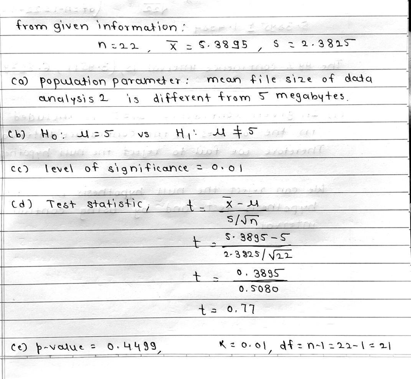 A random sample of 22 STAT 250 students was collected and the file size of Data Analysis-example-1