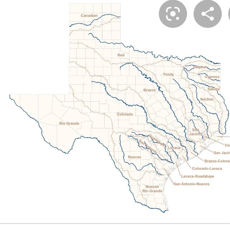 Where are many of the rivers in Texas located?-example-1