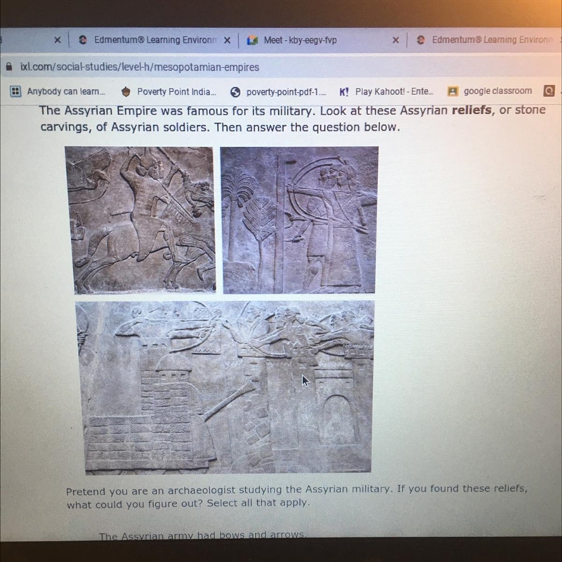 Pretend you are an archaeologist studying the Assyrian Military. If you found these-example-1