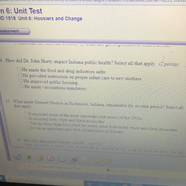 Please help with these Indiana questions❤️ 14. How did dr .john hurry impact Indiana-example-1