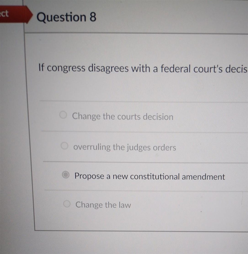 If Congress disagrees with a federal courts decision, then it has the following legal-example-1