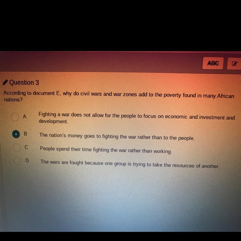 Why do civil war zones add to the poverty found in many African nations-example-1