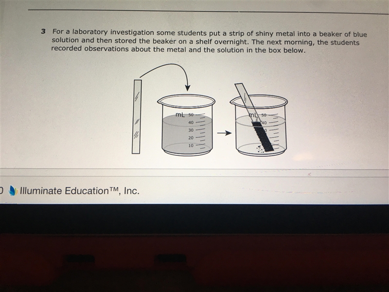 For a laboratory instigation some students put a strip of shiny metal into the big-example-1