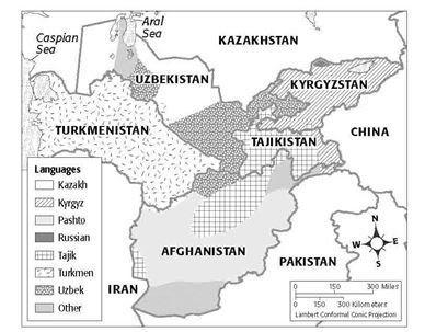 In which countries are more than three languages spoken? picture a.Uzbekistan and-example-1