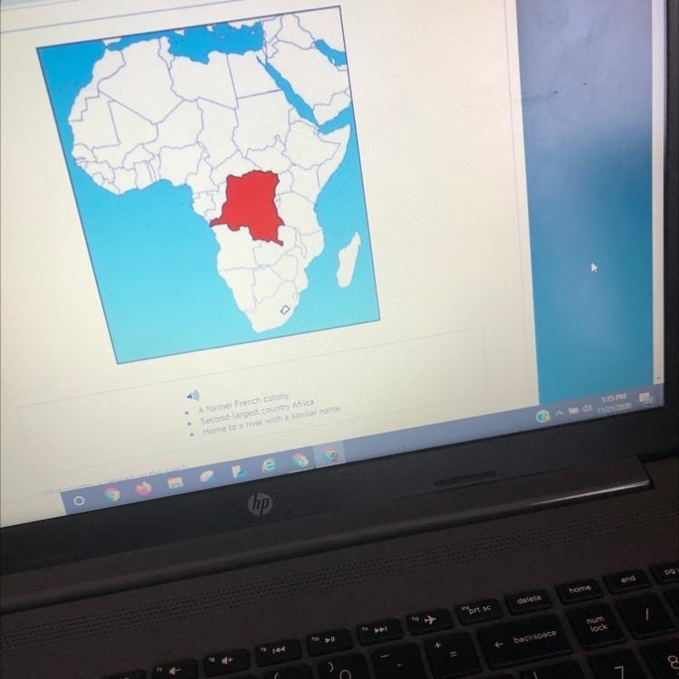 What country is labeled on the map? A) South Sudan B) South Africa C) Central African-example-1