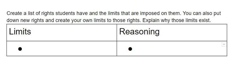 What are The Student Rights limits and tell me your explanation?-example-1