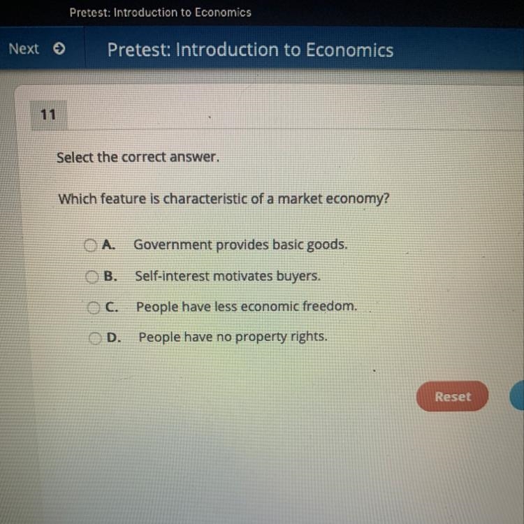 Which feature is a characteristic of a market economy?-example-1