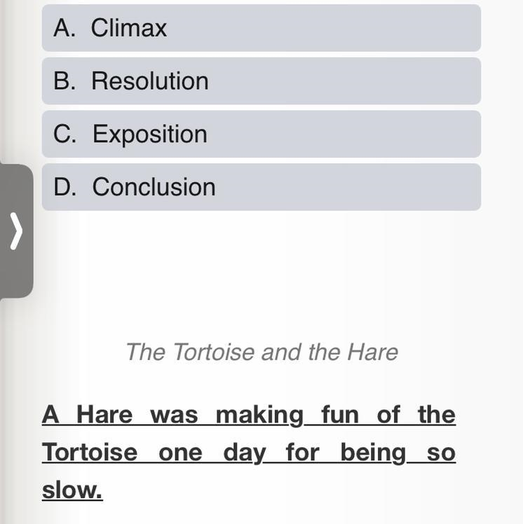 Which element of the plot diagram is underlined in the story?(don’t use for points-example-1