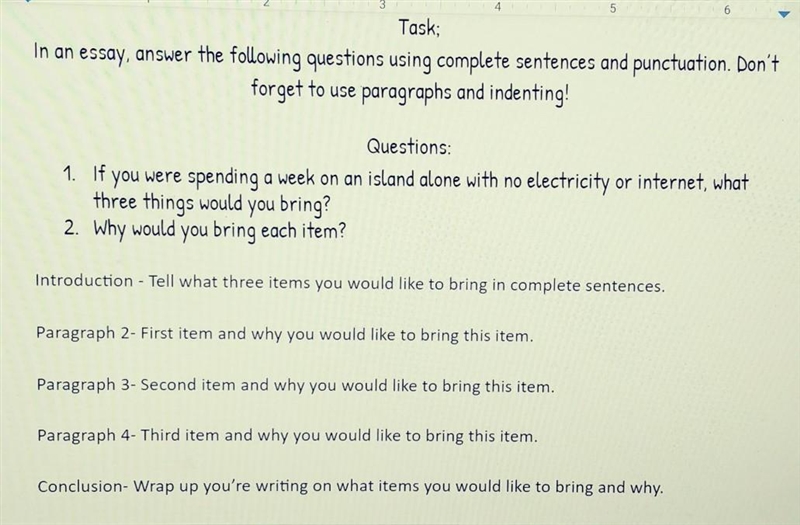 can u please help me write 5 small paragraphs the picture is above i really need this-example-1